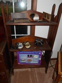 Corner wooden book shelf