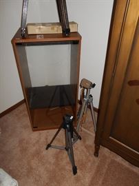 several camera tripods
