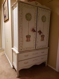 handpainted armoire cabinet