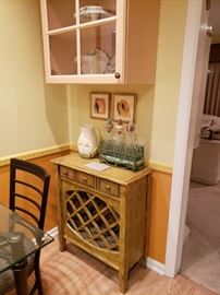 wine rack with storage drawers