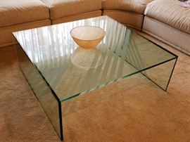 Vintage Chic Solid Glass Coffee Table