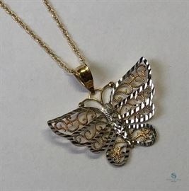 10k Gold Butterfly Necklace