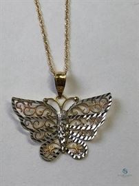 10k Gold Butterfly Necklace