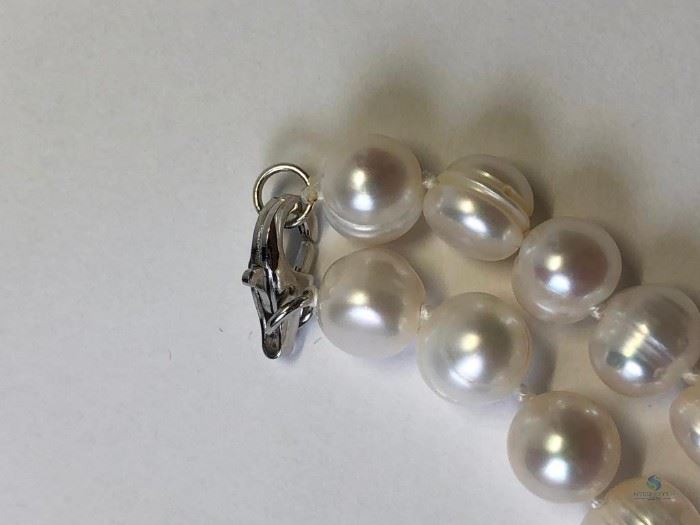  Fresh Water Pearl Necklace- Sterling Silver Clasp