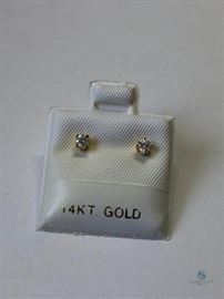 14k Diamond Earrings .15ct