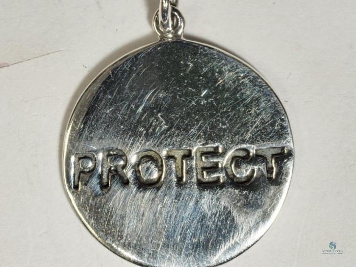 Sterling "Protect" Charm
