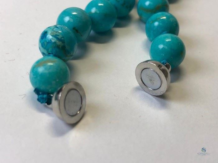 Turquoise Beaded Necklace- Magnetic Clasp