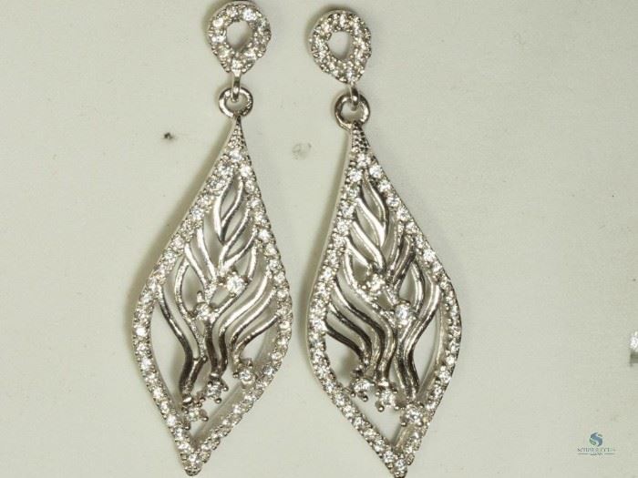 CZ and Silver Earrings