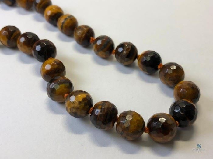 Tiger Eye pearled necklace