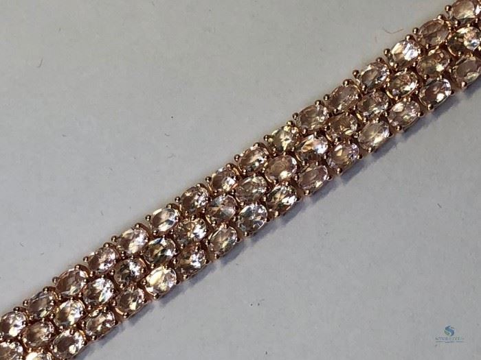 Morganite 19.20ct - Rose Gold over Sterling Silver Bracelet