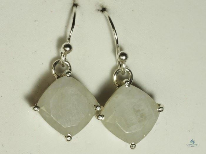 Moonstone and silver earrings
