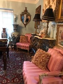 #115. Persian Rug 10x12. $1500. Table Lamps with Black Shades. $95. Each.