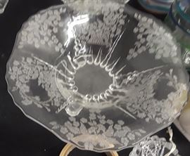 Etched Glass Bowl 