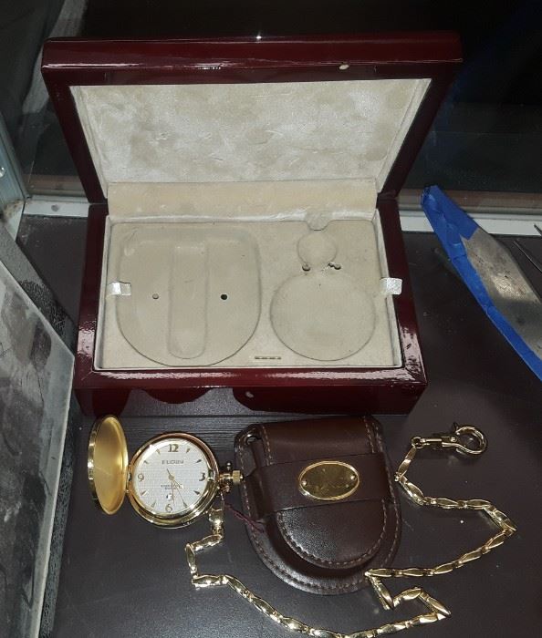 Elgin Executive Swiss Pocket Watch with Case and Box 