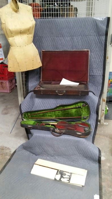 Antique Violin, Zither, Dress form and more