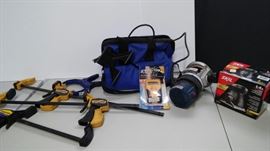 Clamps, Stud finder, Palm Sander, Router