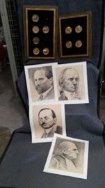 Signed prints and associated coins