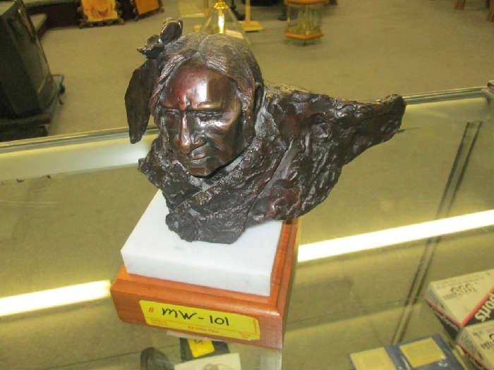 James Turner Bronze Indian Head Statue 9/12