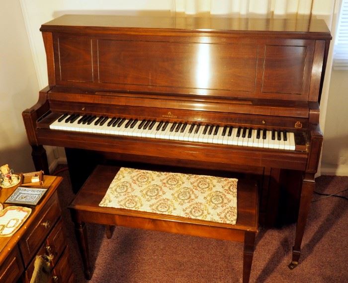 1978 Everette Piano, On Casters, Solid Sitka Spruce, Serial Number 262949, 46" x 58" x 25", Includes The Piano Bench