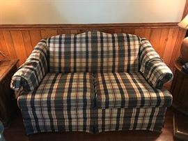 2 Matching Plaid Love Seats