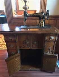 Singer “Red eye” sewing machine 