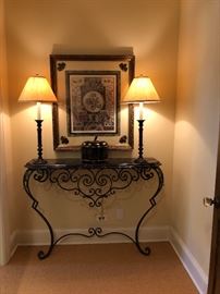 Marble and Iron Console Table (mounts to the wall) 