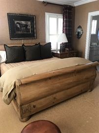 Antiqued Pine King Size Bed 