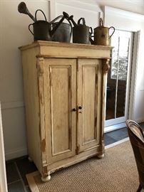 Pine Armoire, Antique Watering Cans