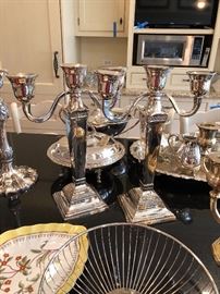 Silverplate Candleabras 
