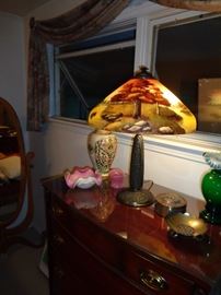 Reverse painted lamp