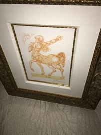 SALVADOR DALI CENTAUR INFERNO 25 WOOD ENGRAVING IN COLOR ON RIVES PAPER 1951-1964