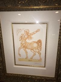 SALVADOR DALI CENTAUR INFERNO 25 WOOD ENGRAVING IN COLOR ON RIVES PAPER 1951-1964