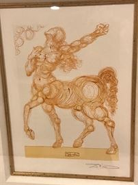 SALVADOR DALI CENTAUR INFERNO 25 WOOD ENGRAVING IN COLOR ON RIVES PAPER 1951-1964