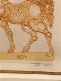 SALVADOR DALI CENTAUR INFERNO 25 WOOD ENGRAVING IN COLOR ON RIVES PAPER 1951-1964