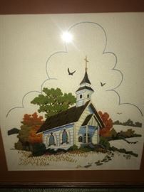 FRAMED NEEDLEPOINT ART