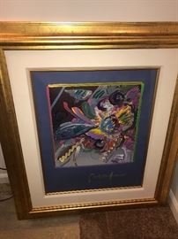 PETER MAX MIXED MEDIA PAINTING NEW YORK FLOWER SHOW-1999