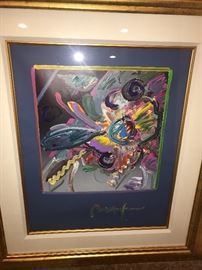 PETER MAX MIXED MEDIA PAINTING NEW YORK FLOWER SHOW-1999