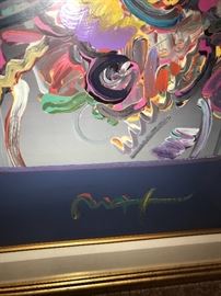 PETER MAX MIXED MEDIA PAINTING NEW YORK FLOWER SHOW-1999
