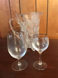 Large Silver Lined Glass Set  Perfect for Weddings!