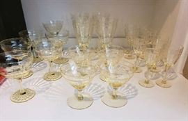 Vintage Elegant Yellow Stemware