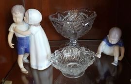 Bing & Grondahl Love Scorned, Girl trying to Kiss Boy and Little Boy Sitting