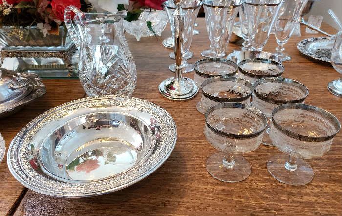 Elegant stemware, Silver Plate Crystal and More