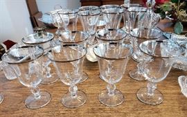Platinum Rim Crystal Stemware