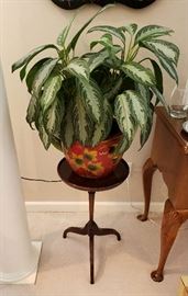 Small Occasional Table and Live Plant 