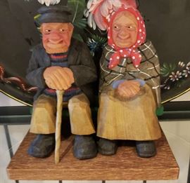 Carl Olof Trygg "Old Couple on Bench" Signed & Dated
