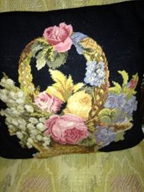 One of the beautiful needlepoint pillows