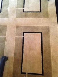 Tan & black rug - 8 feet 6 inches x 11 feet 4 inches 