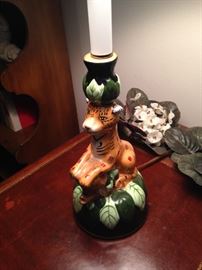 Whimsical leopard lamp