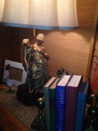 Vintage lamp and a few of the many books