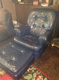 Another comfortable leather chair and ottoman